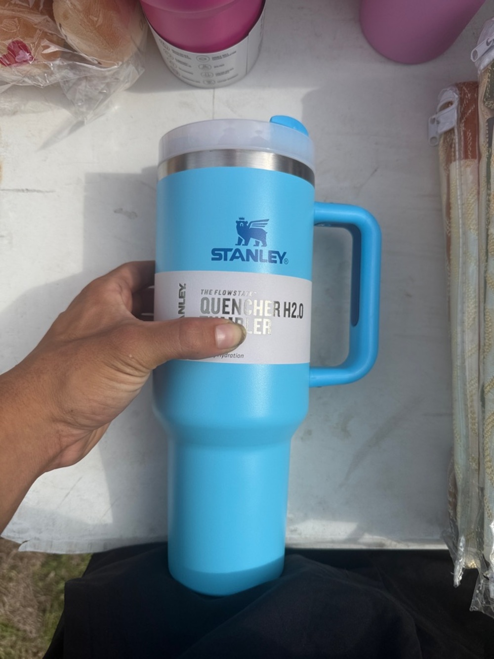 Stanley Light Blue Insulated Travel Mug with Handle
